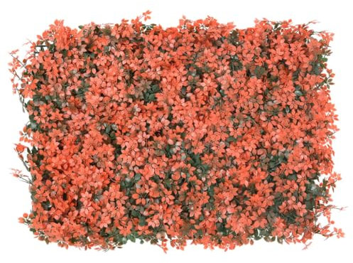 vidaXL Ahornblatt Sichtschutz Künstlich 6 Stk., Kunsthecke in natürlicher Optik, Blatthecke Pflegeleicht für Garten, Sichtschutzzaun Heckenzaun, Hellrot 40x60cm