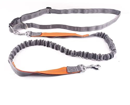 Hundeleine Laufende Hundeleine Haustierprodukte Hundegeschirr Halsband Joggingleine Verstellbare Taillenleinen Verstellbare Führleine (Color : Light Grey)