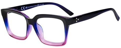 NEW VISION läsglasögon, läsglasögon kvinnor NV3856, extra stor kvadrat vintage ram, fashionabel stil läshjälp för kvinnor män