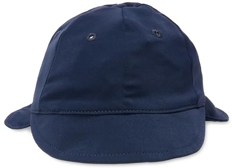 Amazon Essentials Unisex Babies' Adjustable Swim Sun Hat with Neck Flap UPF 50, Navy, Small ( 6-12 Months )