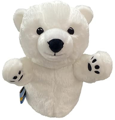 dinofactory Anagom Golfschlägerhaube Fairwayholz & Hybrid – niedliches Eisbär-Tier-Design mit Pfoten – passend für 3 Holz- & Allzweckschläger – weiche Plüsch-Golfschlägerhülle für Damen und Herren