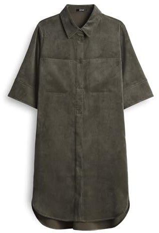 OPUS Damen Minikleid | WINCHESTA Cordkleid im Hemdblusenstil Olive Leaf, 42