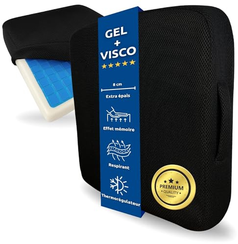INDESMED Cojín Antiescaras de Gel y Viscoelástica Premium 40x40x8 cm - Prevención y Alivio de Úlceras por Presión | Ergonómico, Ortopédico, para Silla de Ruedas, Oficina y Coche | Funda Antideslizante