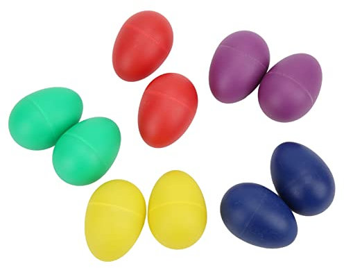 Qcwwy 10 Mini Huevos de Música, Colorido Rodillo de Huevo de Plástico para Entrenamiento de Ritmo, Juguete de Instrumento de Percusión Manual