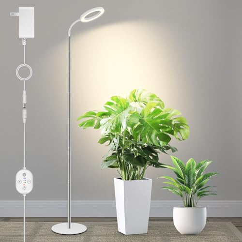 Lampada LED per piante da interno 24V, grow light LUMILEDS a spettro completo con luce rossa 660 nm, 16 cm con timer e dimmer, altezza regolabile 35–150 cm, base 20 cm, 15W, 260 µmol/s/m²@15 cm