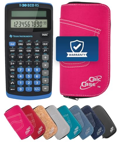 TI-30 ECO RS Schulrechner mit Schutztasche (Pink)