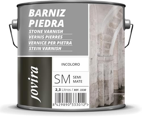 JOVIRA PINTURAS Barniz para Piedra, Ladrillo, Terrazo al Disolvente. Incoloro, natural, transparente. (2,3 Litros, Semimate) K-55