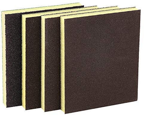 KINBOM 4 Pieces Foam Sanding Sponge Wet and Dry Sanding Block Coarse/Medium/Fine/Superfine 4 Different Sanding Pads (120x100x12mm)