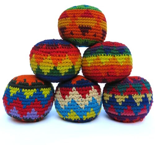 Siesta Hacky Sack Ball - Footbag - Haggysack - Hackisack Bälle - Häckisäck - Kickbälle - Jonglierbälle (6er Set)