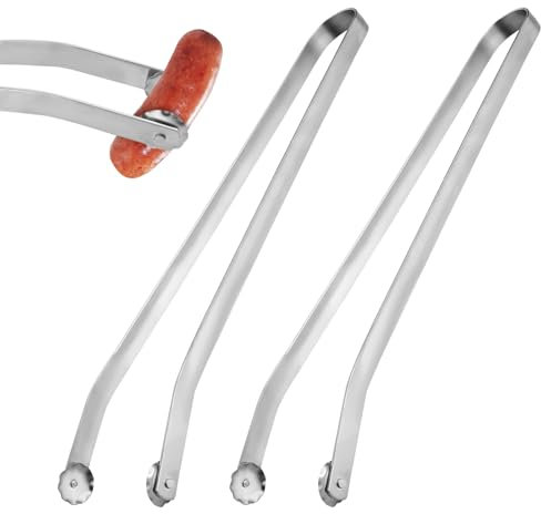 2 Piezas Pinzas Cocina Profesionales, 39cm Pinzas Cocina Acero Inoxidable con Ruedas para Carne, Pinzas Barbacoa Largas para Cocinar en la Cocina, Picnics, Dar la Vuelta a la Comida en la Parrilla