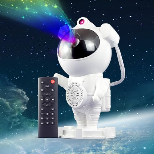 MAKTUL Astronaut stjärngalax projektor, barnlampa, 8 lägen, Bluetooth-musikhögtalare, fjärrkontroll, rumsdekoration, 360 graders rotation, originalgåva, galax-projektor LED