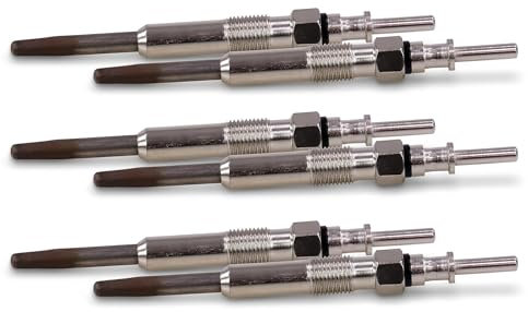 ATEC Germany 6x Bougiess de préchauffage à tige Compatible avec BMW Série 1 (E87), Série 3, Série 5 (E61), Série 6, Série 6 Cabriolet (E64), Série 7, X3 (E83), X5 (E53), X5 (E70), X6 (E71, E72)