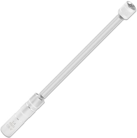 GTLM Erweiterter Magnetischer Zündkerzenschlüssel, 35 cm Lang 360-Grad-Drehbar Zündkerzenschlüssel 14mm mit 12-Punkt,Auto Zubehör Zündkerzen nuss für die Meisten Fahrzeuge (14mm)