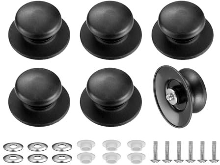 Qacpahucy 6 Pezzi Manopole per Coperchio Pentola - Pomelli Universali e Pomello Universale - Sostituzione per Utensili da Cucina - Manopole di Ricambio Coperchio Pentole
