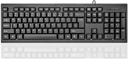 Guiheng Trådbundet datortangentbord, plug play USB, stort antal block, LED-indikatorer, ergonomiska, hopfällbara stativ, anti-slitage bokstäver full storlek tangentbord, för Windows Mac PC bärbar