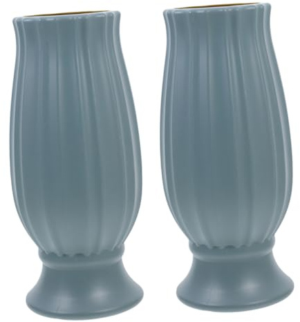Healifty Jarrones para Tumbas de Cementerio 2 Piezas, Color Verde Claro, Jarrones Funerarios de Plástico Resistentes Intemperie para Decoración Exterior de Lápidas y Jardines Funerarios