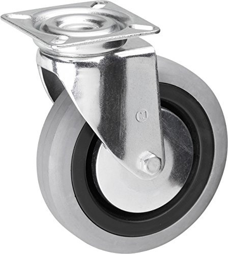 Metafranc 800670 Rueda giratoria diámetro, 60 x 60 mm, de Goma, rodamiento de Deslizamiento, Ø 100 mm