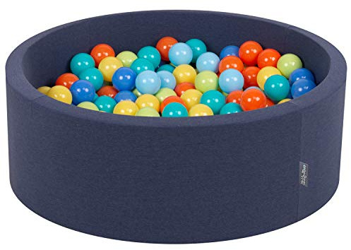 KiddyMoon 90 X 30 Cm / 200 Palline ∅ 7CM Piscina di Palline Colorate per Bambini Tondo