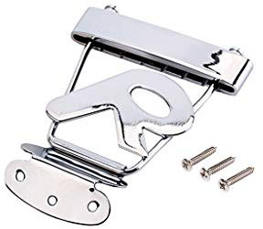 Alnicov Gitarren-Saitenhalter aus Metall, R-Form, 6 Saiten, halbhohl, Archtop, Jazz, Bass, Ersatzteil, Chrom