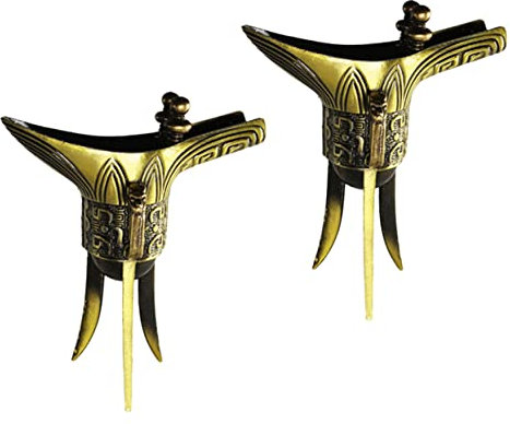 SHOWERORO Terrarien 2 Stück 3 buddhistische Wasserschale Kelche Weingläser geschenk künstliche Artefakte des chinesischen Kaisers Jue-Cup im alten chinesischen Stil Mode Container