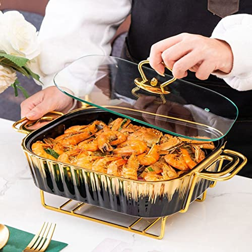 Chafing Dish - Plato de cerámica para bufé, calentador de alimentos para fiestas, bodas, banquetes, eventos de catering, juego de buffet