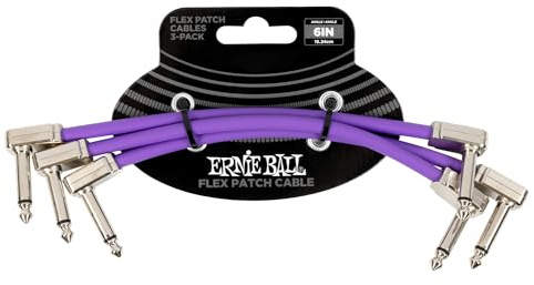 Ernie Ball Flex Patchkabel 6in - Paars - 3-Pack