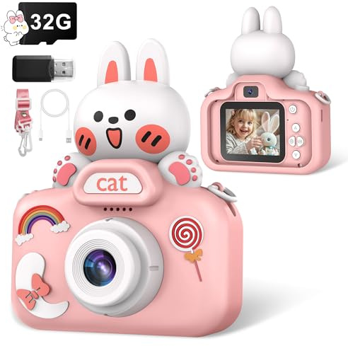 Bistfy Camara Fotos Infantil 48MP y 1080P HD Digital Selfie Video Cámara para 3-12 Años Niños y Niñas, 2.4 Pantalla IPS con 32GB SD Card Cámara Digital para Niños