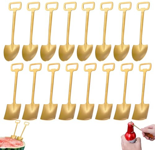 Cucchiaino da Caffè in Acciaio Inossidabile,Forreen 16 Pezzi Cucchiaio Pala in Acciaio Inossidabile Anguria Cucchiaio Cucchiaino da Tè Cucchiaio da Dessert per Picnic Bar Feste in Cucina,Argento