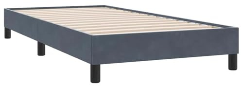 vidaXL Resårsäng utan madrass mörkgrå 90x210 cm sammet