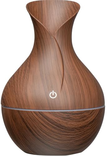 Humidificateur d'Air Aspect Bois Foncé Élégant Diffuseur Aromathérapie Câble de Charge USB - Amélioration du climat ambiant, Design élégant, idéal pour n'importe quelle pièce concevez votre propre