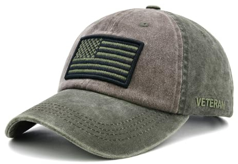 Veteran Hat for Men, Vintage Two-Tone American Flag Hats, Military Army USA Flag Baseball Cap, Veterans Gifts for Dad