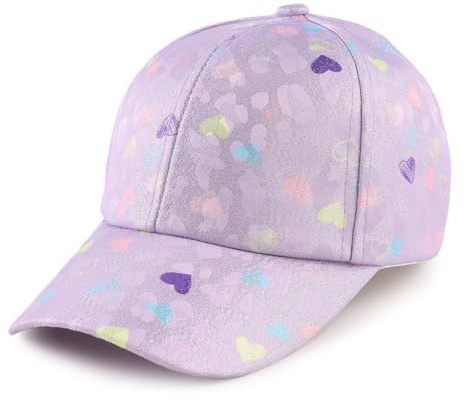MniJiza Barnmössa flicka sommar solhatt för flickor katt blommig fjärilar baby mössa, Lila hjärta, 4-8 år
