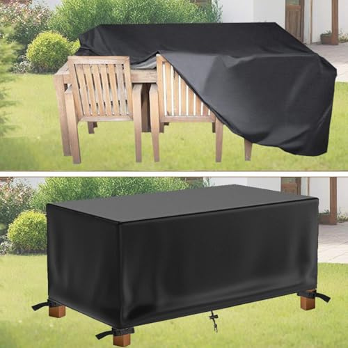 AOFOAE Housses pour Salons De Jardin,Bache Table Jardin 100x100x30cm/Lx l x H 600d Oxford Housse De Meuble étanche avec Corde Et Boucle Verrouillage, Imperméable, Anti-Poussière Et Indéchirable