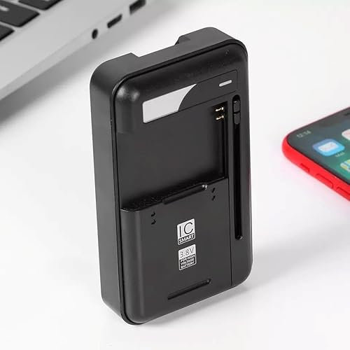 Universal USB-C Battery Charger for Mobile & Camera Batteries – Fast Charging, Side-Connector Support, Compact Travel Design, Smart Charging with LED Indicators