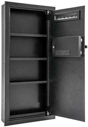 Begoniape Safe Tresor Feuerfest Embedded für Zuhause Wandtresor mit Zahlenschloss Digitaler MöBeltresor mit Feuerfest Wasserdicht und Intelligente Alarme 37 x 10 x 80cm (Batterien nicht enthalten)