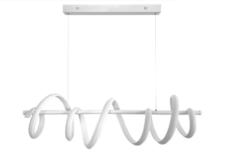 damastoreitalia Lampadario LED Bianco a Sospensione Moderno a Spirale 60W 4800 Lumen – CCT Colore della luce selezionabile Calda, Fredda e Naturale –Fascio 300°