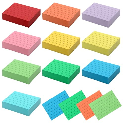GZRXIOUS 1000 ark indexkort A8-set, ordförrådskort, linjerade inlärningskort, indexkort, moderationskort, inlärningskort, ordförråd för engelskt ordförråd lärande, formler och anteckningar (10 färger)