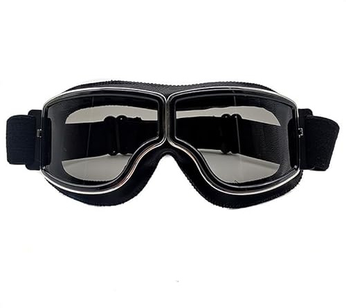 Buaak Occhiali da aviatore per moto e cross, occhiali da moto con lente nera Teatransparent – Occhiali da sole per motociclisti, crociera secondo Oneal Style, anti-appannamento