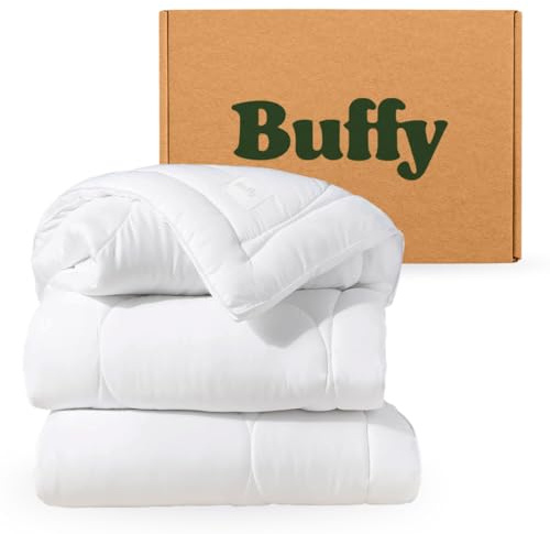Buffy Cloud Comforter - Machine Washable Lyocell Fabric, Down-Alternative Fill, Extra Fluffy Quilted Duvet Insert with Corner Tabs (Ful/Queen)