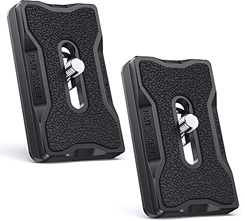 K&F CONCEPT Lot de 2 Plateau Rapide 1/4 Adaptateur de Plaque Dégagement Rapide Trépied Attache en Aluminium pour Appareil Photo DSRL Rotule Trepied