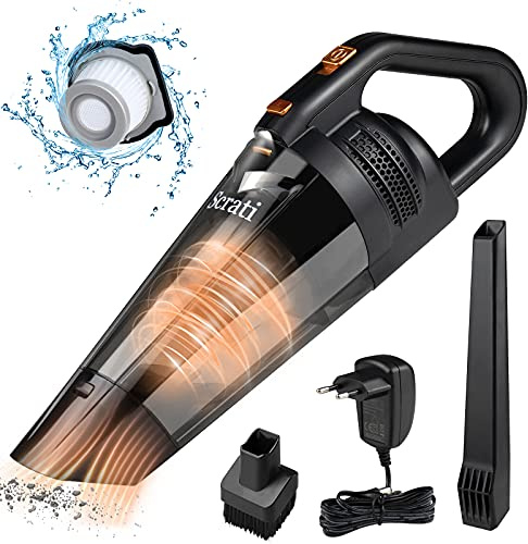 Aspirapolvere Portatile Potente Aspirabriciole Senza-Fili - 9000 PA 100W Ricaricabile Aspiratore Auto con Luce LED Mini Bagnato e Secco per Casa Auto Ufficio