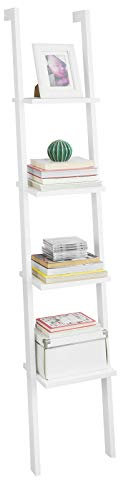 SoBuy FRG15-W Wandregal mit Vier Böden Standregal Leiterregal Bücherregal Badregal weiß Breit: 33cm