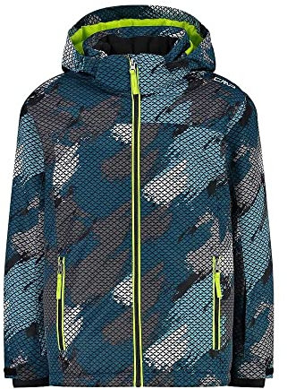 CMP - Kinder-Skijacke aus Twill mit abnehmbarer Kapuze, Deep Lake-Titanium, 110