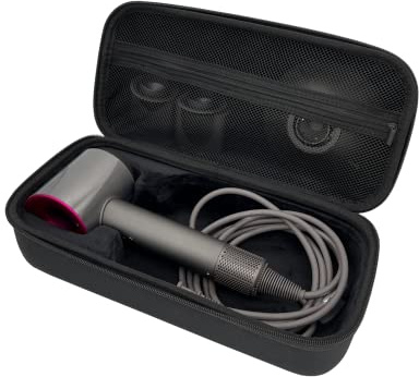 LITTECA Custodia rigida per asciugacapelli Dyson, custodia rigida da viaggio, con tutti gli accessori, colore: nero