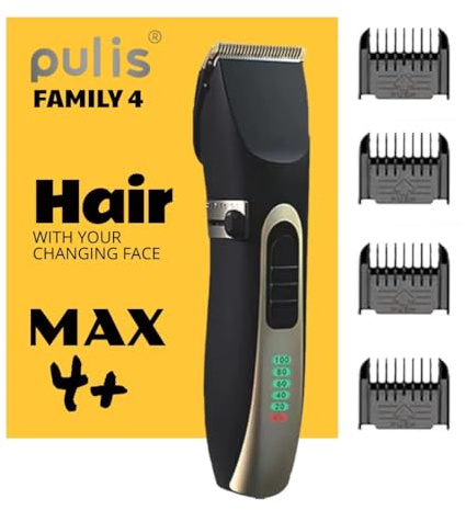 PULIS Cortapelos profesional，Cortadora de pelo masculino, Cortapelos Eléctrico Inalámbrico，recortadora de pelo con contorno USB, recortadora de pelo con indicador LED