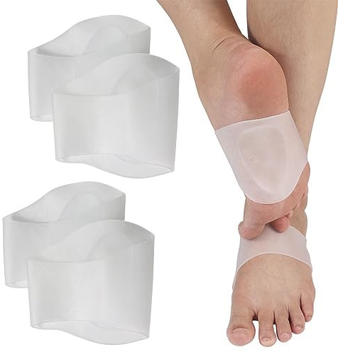 Lot de 2 paires de semelles orthopédiques en gel de silicone pour pieds plats - Soutien de la voûte plantaire - Soutien de la voûte plantaire - Coussinets en gel pour talon haut - Pour homme et femme