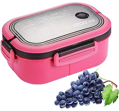 Halatua Scatole per il pranzo, scatole Bento a tre scomparti per adulti, 1200 ml, 2 strati, per adulti, resistenza alle alte temperature, per campeggio, lavoro, viaggi, scuola