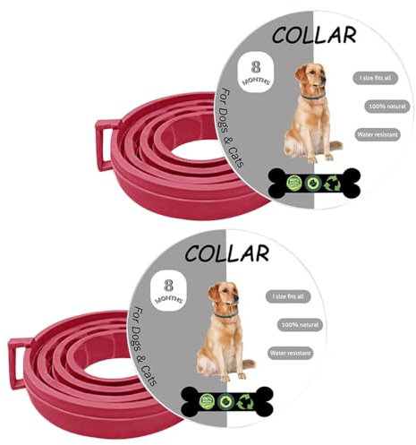 BKEPDY Zeckenhalsband für Hunde 2 Stück Zecken Halsband für Katze Flohhalsband Verstellbar Zecken Halsband für Hunde und Katze 100% Natürlichen Inhaltsstoffen