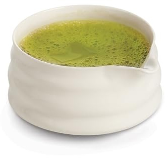 Helen’s Asian Kitchen Matcha Tea Bowl with Spout, Porcelain, 24-Ounce Capacity