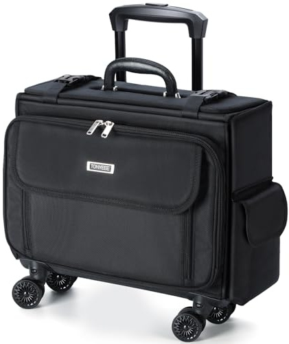 Tonyeee Rolling Laptop Bag 15.6 Inch, Ballistic Nylon Wheeled Briefcase for Men Women, Professional Rolling Work Bag, Underseat Carry On Business Case, 360 Spinner Wheels, Accordion File Office Bag